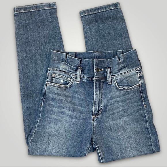 Sam Edelman Denim - SAM EDLEMAN THE DANI STRAIGHT BOHO PAPERBAG RUFFLE WAIST JEANS - 28